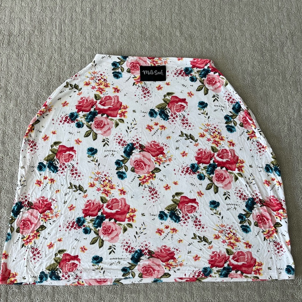 Milk Snob nursing blanket or car seat cover with floral pattern